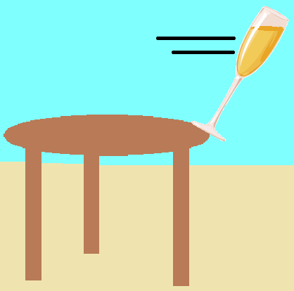 Champagne Falling From Table