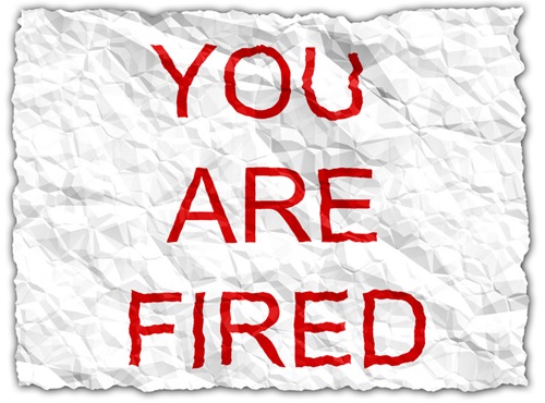 You Are Fired on Crushed Paper